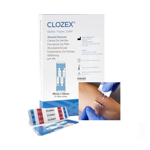 Clozex Wound Closure Device 1-1/2x2" Clear 10/Bx