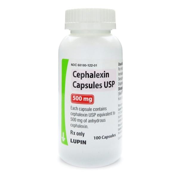 Cephalexin Capsules 500mg Bottle 100/Bt Each