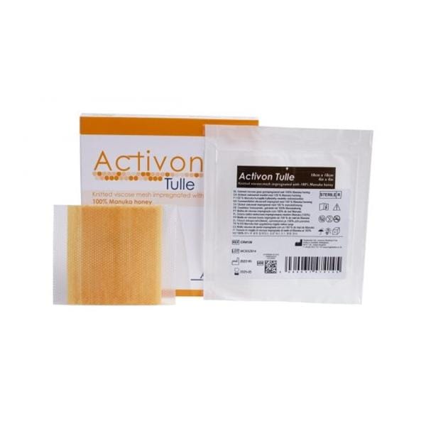 Activon Tulle 100% Manuka Honey Wound Dressing 4x4" Sterile Square 5/Bx