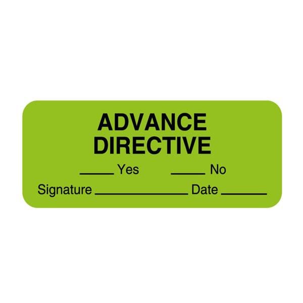 Informational Label Adv Directive Yes_No_ Sgntr Dt FlurGrn Ppr 2-1/4x7/8" 420/Rl