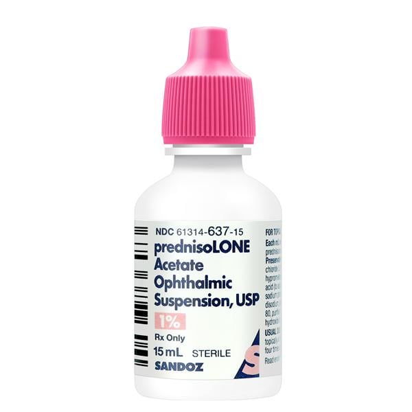 Prednisolone Acetate Ophthalmic Solution 1% Bottle 15mL Each