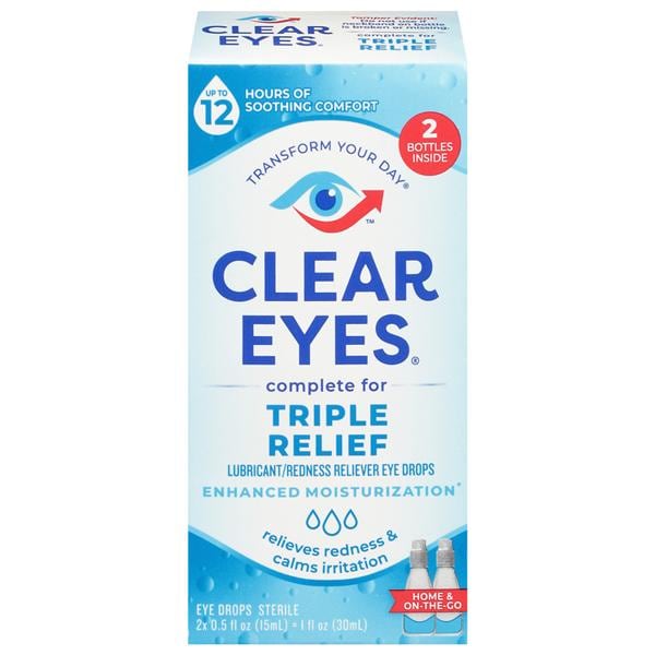 Clear Eyes Triple Action Redness Relief Eye Drops 0.5oz/Bt
