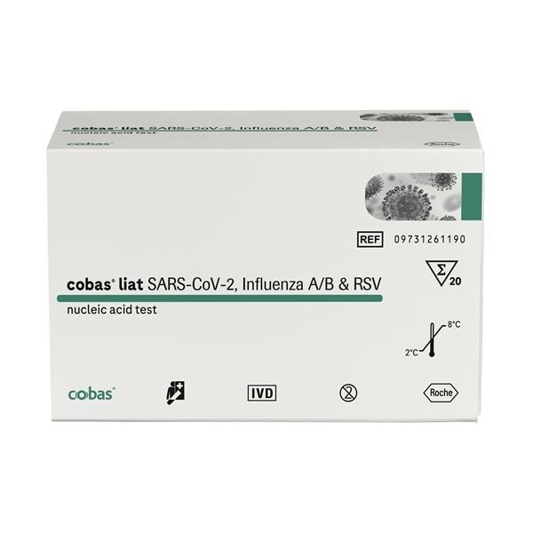 Cobas Flu/RSV/Sars-CoV-2 Nucleic Acid Test Kit CLIA Waived f/ Cbs liat Sys 20/Kt