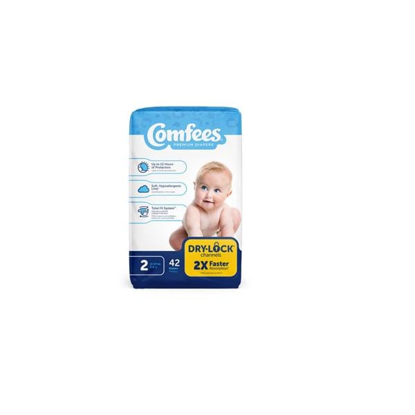 Comfees Diaper Ultra Absorbent Unisex Fragrance Free Size 2 12-18lbs 168/Ca