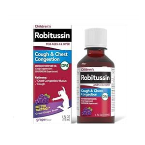 Robitussin DM Children Cough/Congestion Liquid 20/200mg Grape 4oz 4oz/Bt, 24 BT/CA