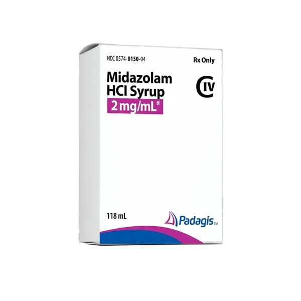 Midazolam HCl Oral Syrup 2mg/mL Bottle 118mL Each
