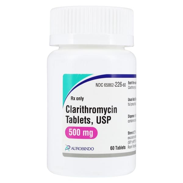 Clarithromycin Tablets 500mg Bottle 60/Bottle Each