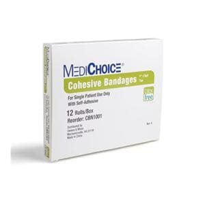 MediChoice Cohesive Bandage Fabric 1"x5yd Tan Non-Sterile 12/Bx, 6 BX/CA