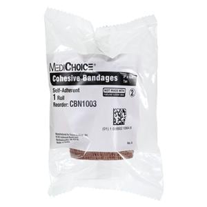 MediChoice Cohesive Bandage Fabric 3"x5yd Tan Non-Sterile Ea, 72 EA/CA
