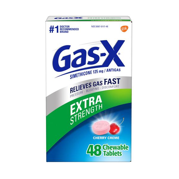 Gas-X Antigas Chewable Tablets 125mg Cherry Creme 48/Bx