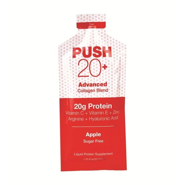 PUSH 20+ Supplement Liquid SF / GltnFr Clgn Blnd Apple 1.25oz Packet 60/Ca