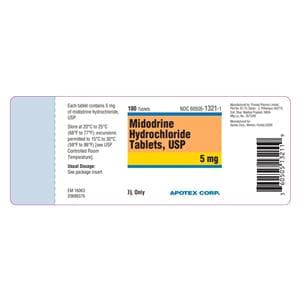 Midodrine HCl Tablets 5mg Bottle 100/Bottle Each