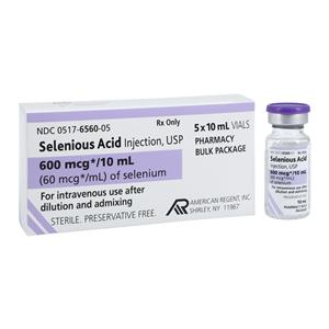 Selenious Acid Injection 60mcg/ml Pharmacy Bulk Pack 10mL 5/Package