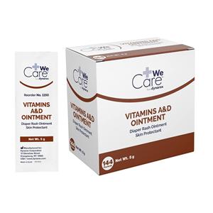 WeCare Vitamins A&D Ointment Top White Petrolatum USP 93% 5gm AlcFr Pkt 6x144/Ca