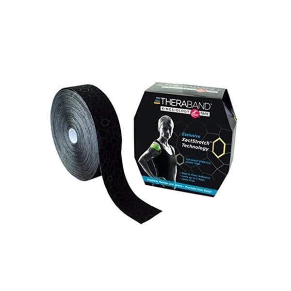 TheraBand Kinesiology Tape 98% Cotton/2% Spandex 2"x103.3' Black/Black Ea