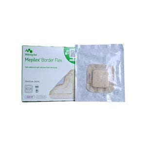 Mepilex Border Flex Slcn/Fm Wound Dressing 3x3 5 Layer Strl Sq Brdrd Slf Adh Abs