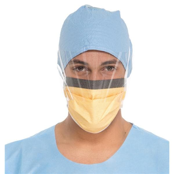 FluidShield Surgical Mask ASTM Level 3 Anti-Fog Foam Orange 100/Ca
