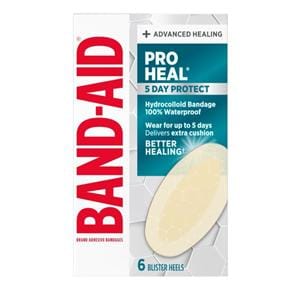 Band-Aid Pro Heal Blister Bandage Hydrocolloid One Size Natural Sterile 6/Bx