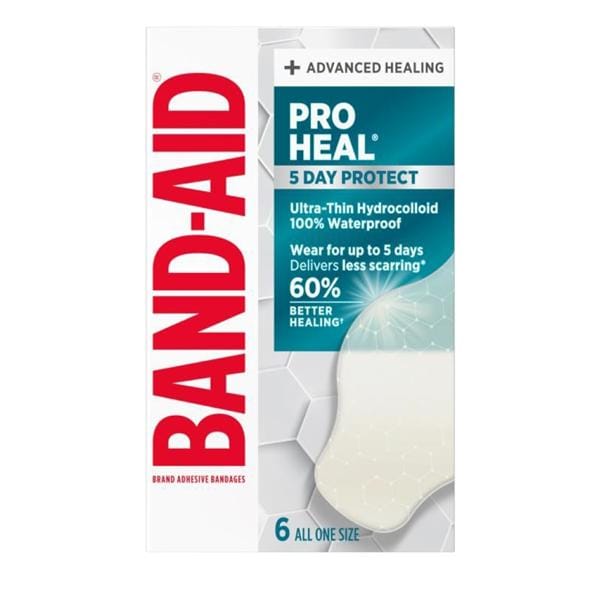 Band-Aid Pro Heal Adhesive Bandage Hydrocolloid One Size Natural Sterile 6/Bx