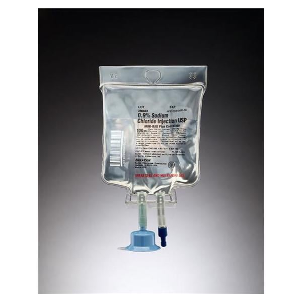 IV Injection Solution Sodium Chloride 0.9% 100mL Viaflex Plastic Container 4/Pk