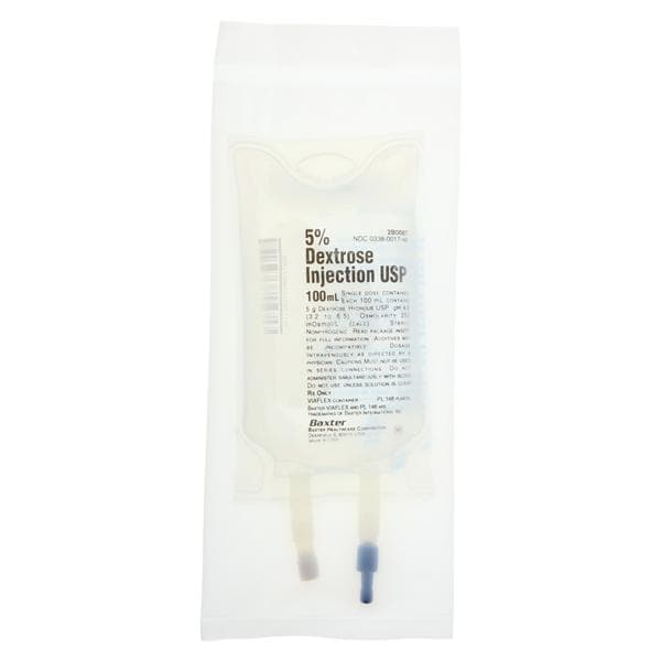 IV Injection Solution Dextrose 5%/Water 100mL Viaflex Plastic Container Ea, 96 EA/CA