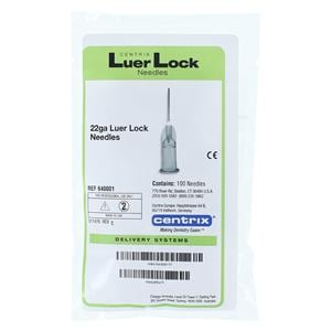 Luer-Lock Needle Tips Gray 22 Gauge 100/Pk