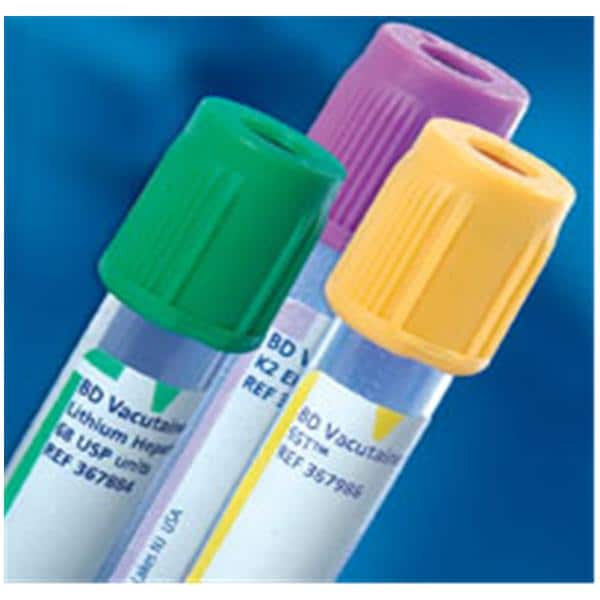 Vacutainer Venous Blood Collection Tube Royal Blue 13x100mm 6mL Plastic 100/Bx, 10 BX/CA