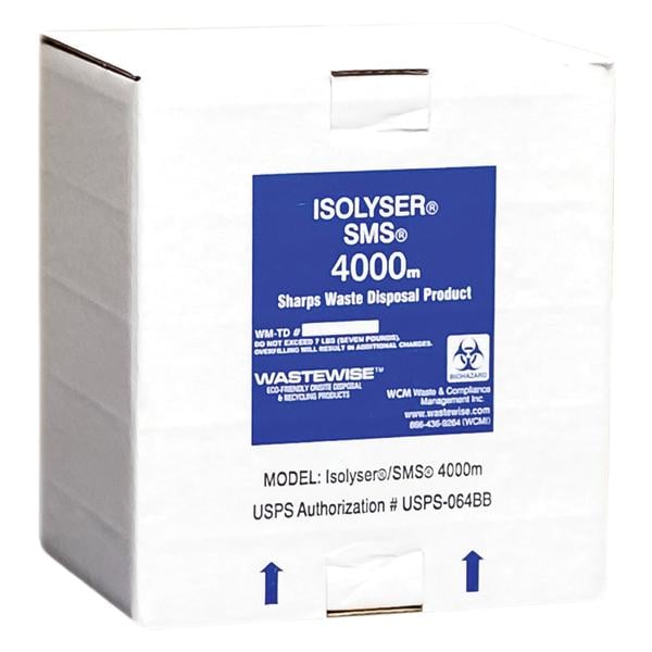 Sharps Mailer Box Brown 6.5x9x9.5" Crgtd Crdbrd f/ SMS4000 Isolysr Sys Ea