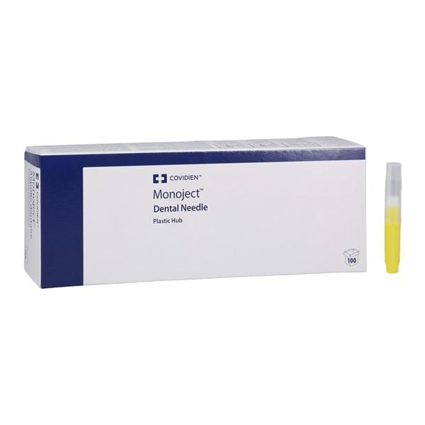 Monoject Needle Plastic Hub 27 Gauge Short Yellow 100/Bx, 10 BX/CA