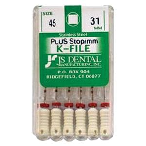 Hand K-File Plus 31 mm Size 45 Stainless Steel White 0.02 6/Bx