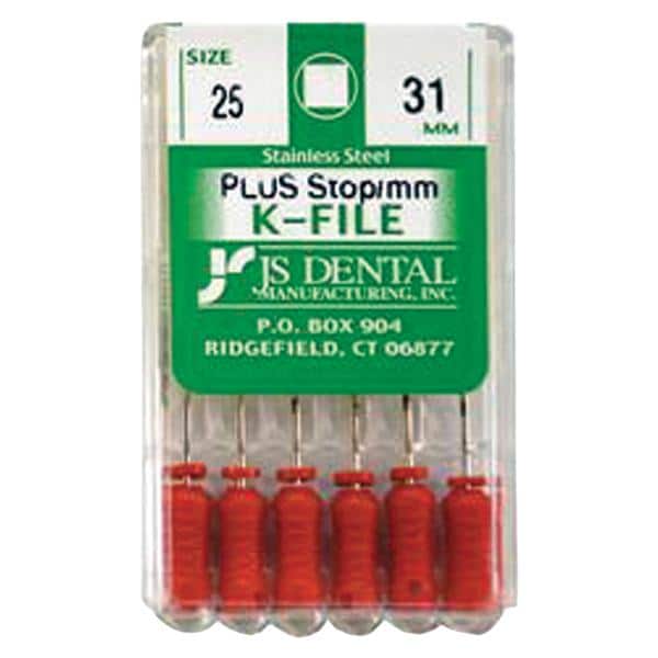 K-File Plus 31 mm Size 25 Stainless Steel Red 0.02 6/Bx
