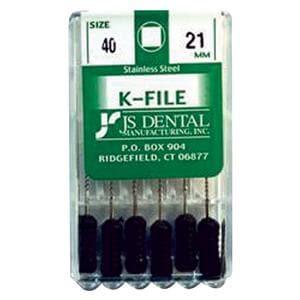 K-File 21 mm Size 40 Stainless Steel Black 0.02 6/Pk