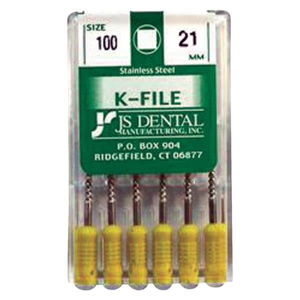 K-File 21 mm Size 100 Stainless Steel 0.02 6/Pk
