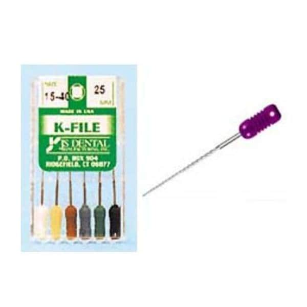 K-File 21 mm Size 25 Stainless Steel Red 0.02 6/Pk