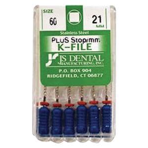 Hand K-File Plus 21 mm Size 60 Stainless Steel Blue 0.02 6/Bx