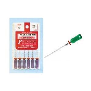 Hand Hedstrom Plus File 25 mm Size 55 Stainless Steel Red 0.02 6/Bx