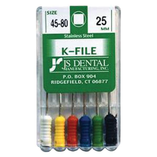K-File 25 mm Size 45-80 Stainless Steel Assorted Assorted 0.02 6/Pk