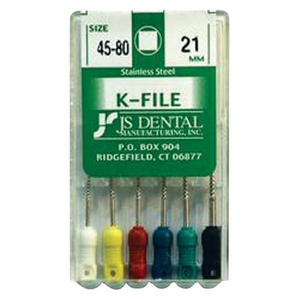 K-File 21 mm Size 45-80 Stainless Steel Assorted Assorted 0.02 6/Pk