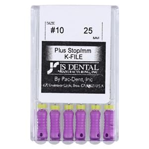 Hand K-File Plus 25 mm Size 10 Stainless Steel Purple 0.02 6/Bx