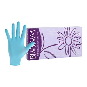 Blossom Nitrile Exam Gloves X-Large Teal Blue Non-Sterile