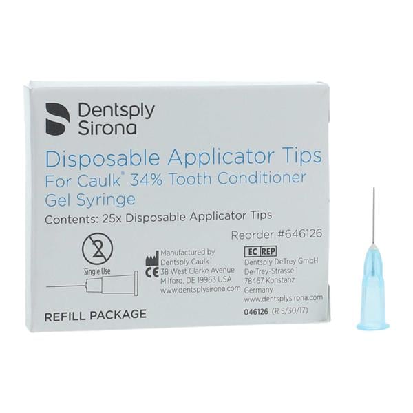 Tooth Conditioner Gel Syringe Tips Blue 23 Gauge 25/Bx