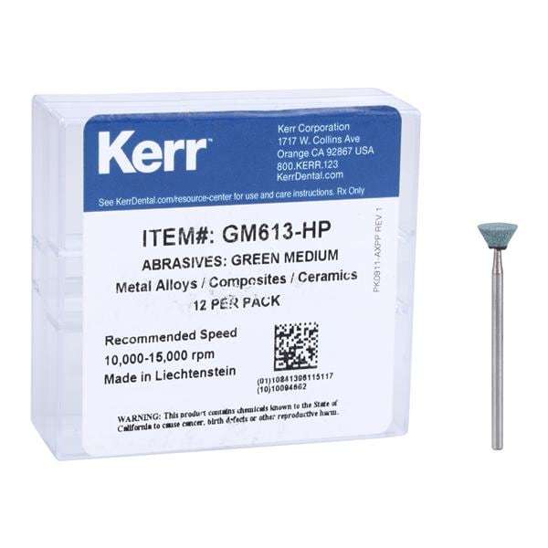 NTI Abrasives Mounted Abrasive Medium Inverted Cone Green Refill 12/Pk