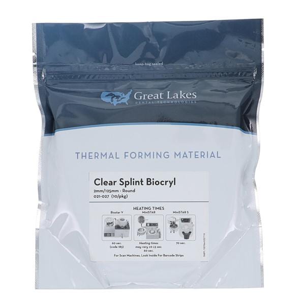 Splint Mouthguard Material Clear .080" 10/Pk