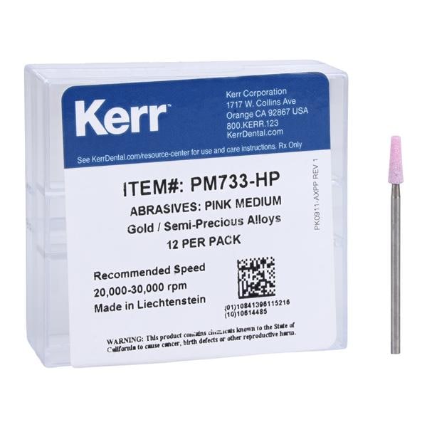 NTI Abrasives Mounted Abrasive Medium Flat End Pink 12/Pk