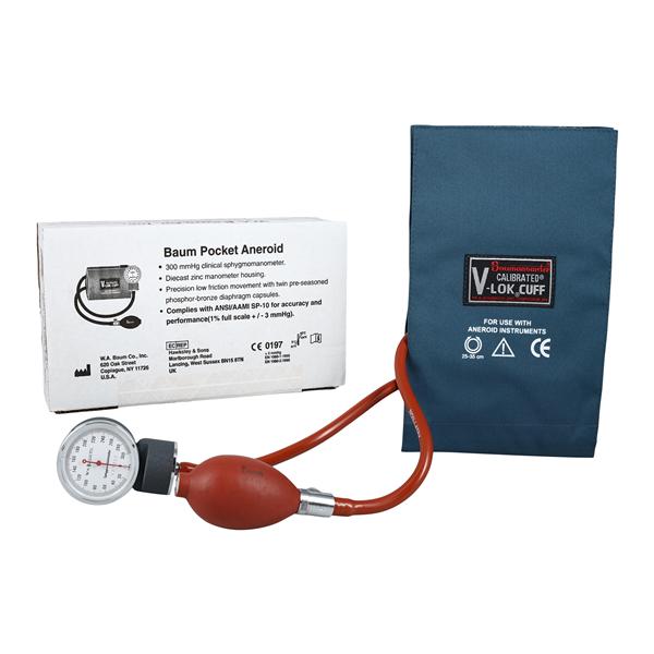 Calibrated V-Lok Aneroid Sphygmomanometer M Bl LF Arm Dial Display Ea