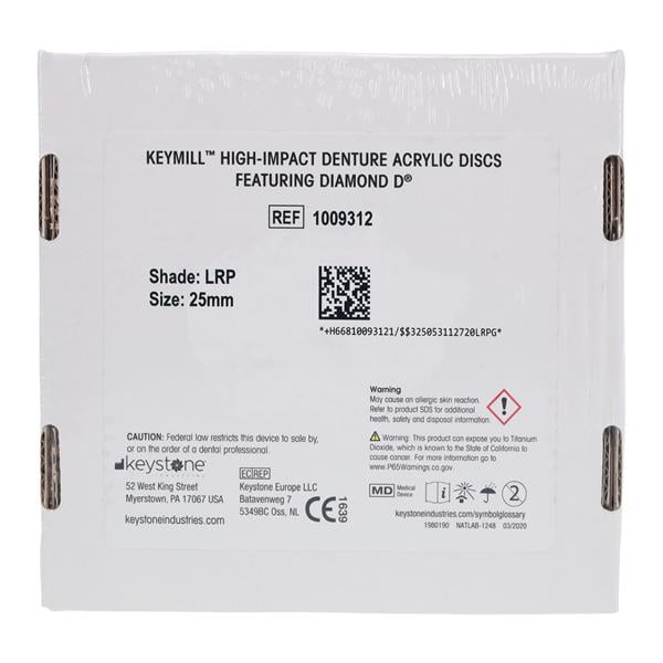 Disc Acrylic Light Red Pink 98x25mm Ea