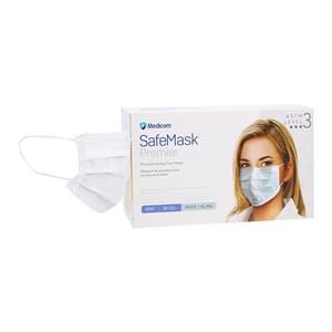 SafeMask Premier Elite Procedure Mask ASTM Level 3 White Adult 50/Bx, 10 BX/CA