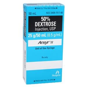 Dextrose Injection 50% Ansyr Syringe 50mL Each