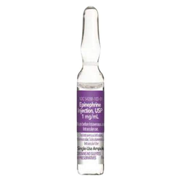 Epinephrine Injection 1mg/mL 1:1000 Ampule 1mL Each