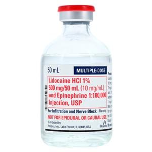 Lidocaine HCl Epinephrine Injection 1% 1:100,000 MDV 50mL Each